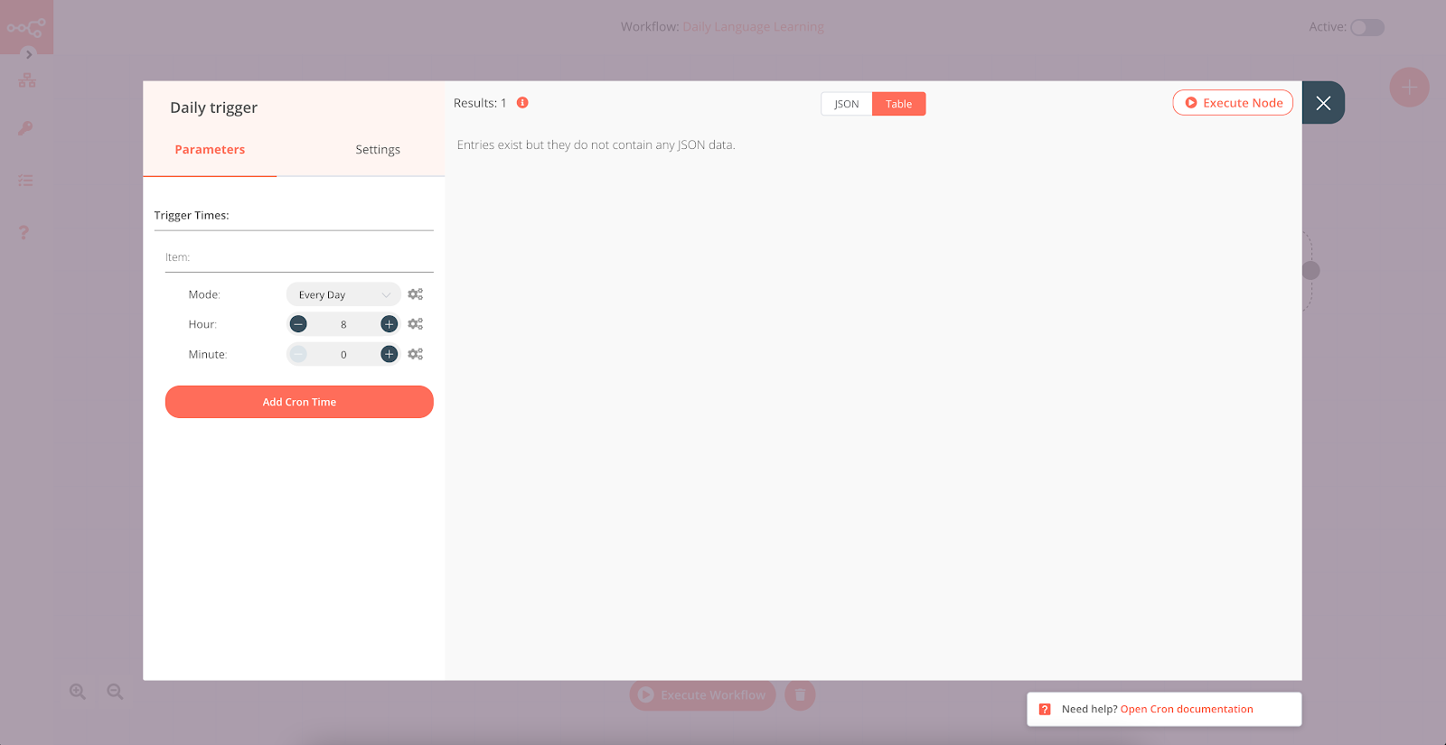 Cron Trigger Node to Start Workflow