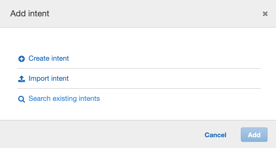 Creating an intent for a Lex bot