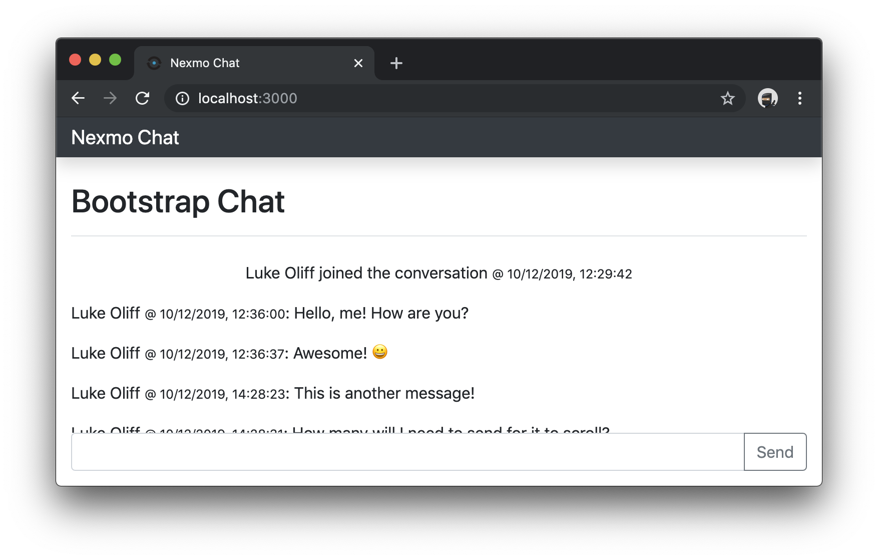 Chat application events now using line items