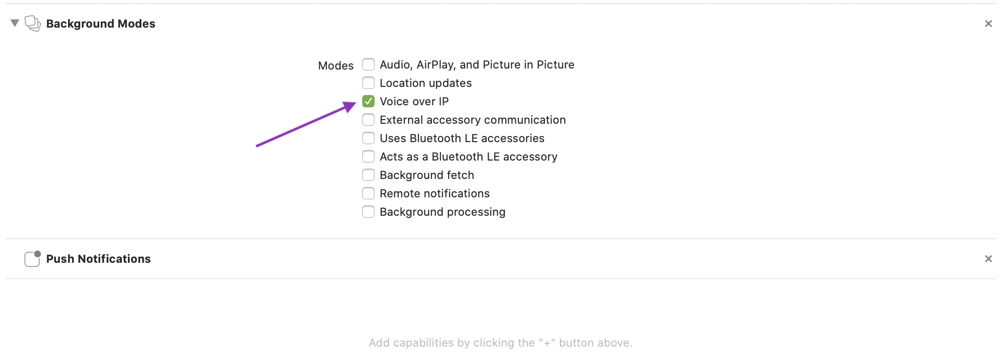 Add background voip mode