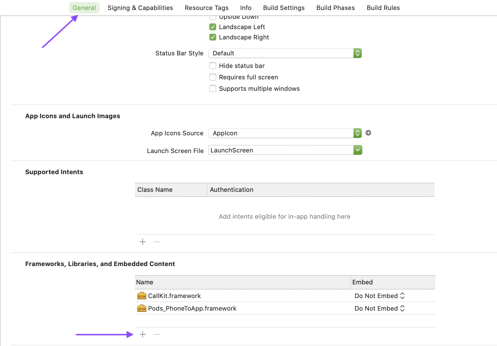 Add callkit framework