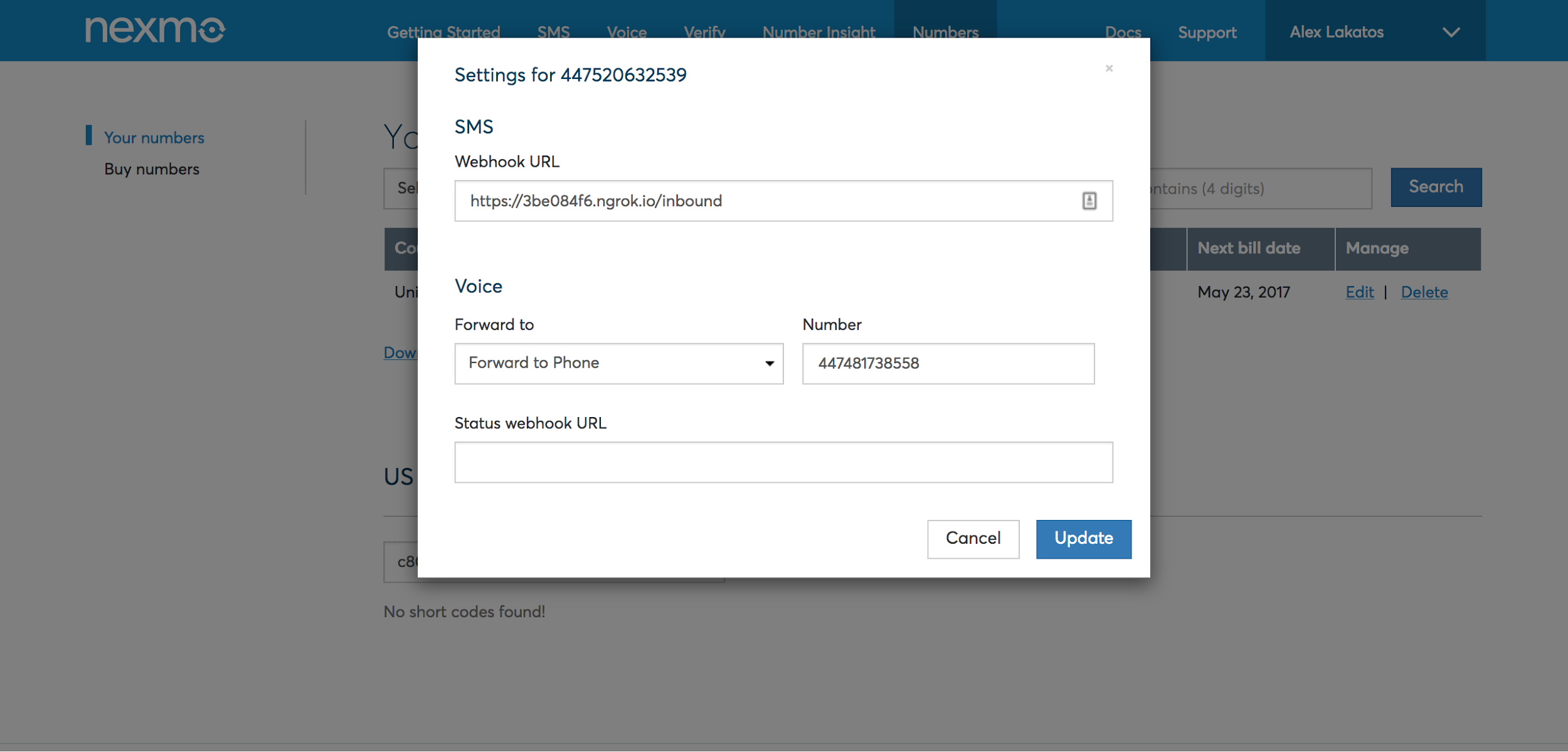 set webhook