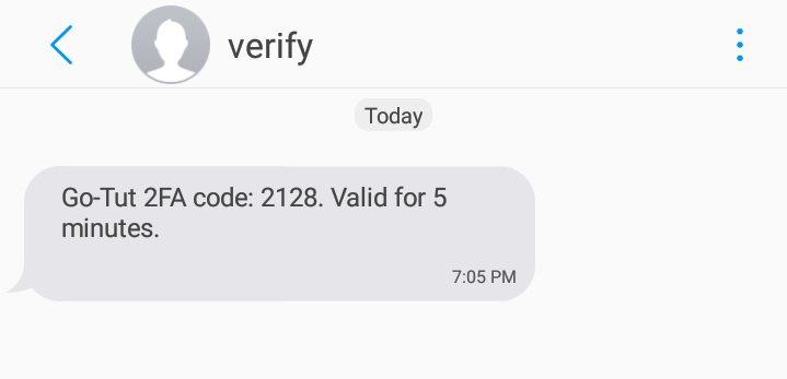 SMS code