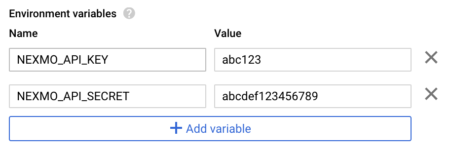 Set environment variables