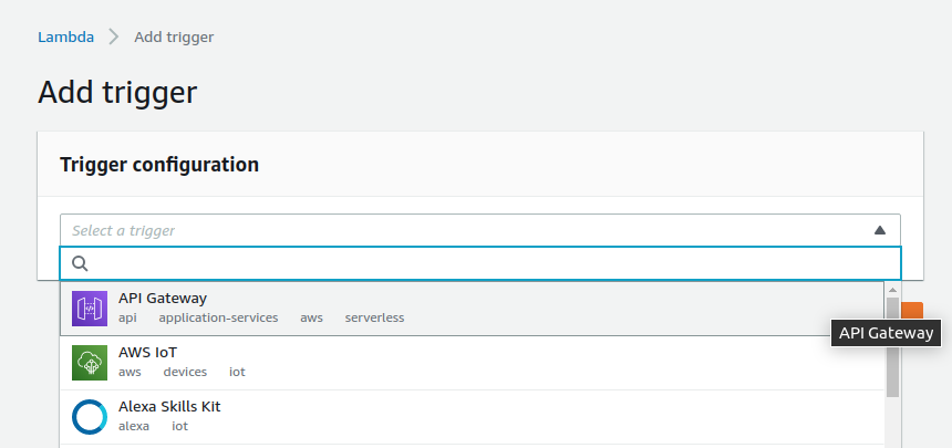Add an API Gateway Trigger
