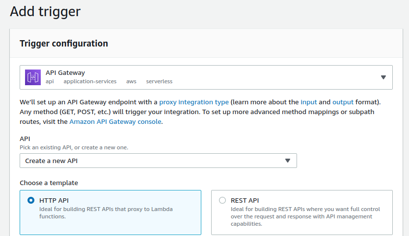 Define the API Gateway Trigger