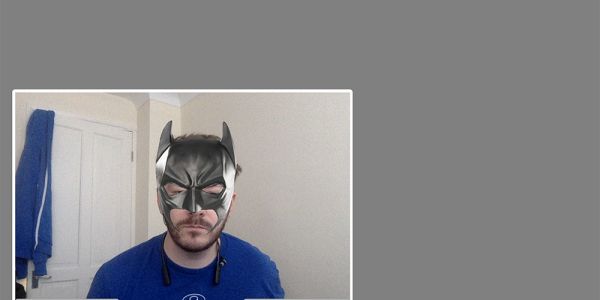 Vonage Video stream with a Batman mask