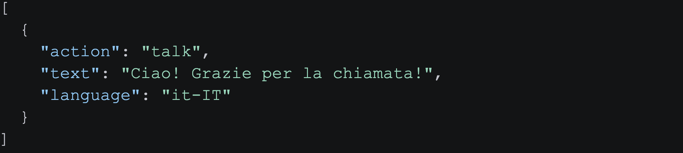 Voice API has supported language codes, so all you have to do is set the desired language.