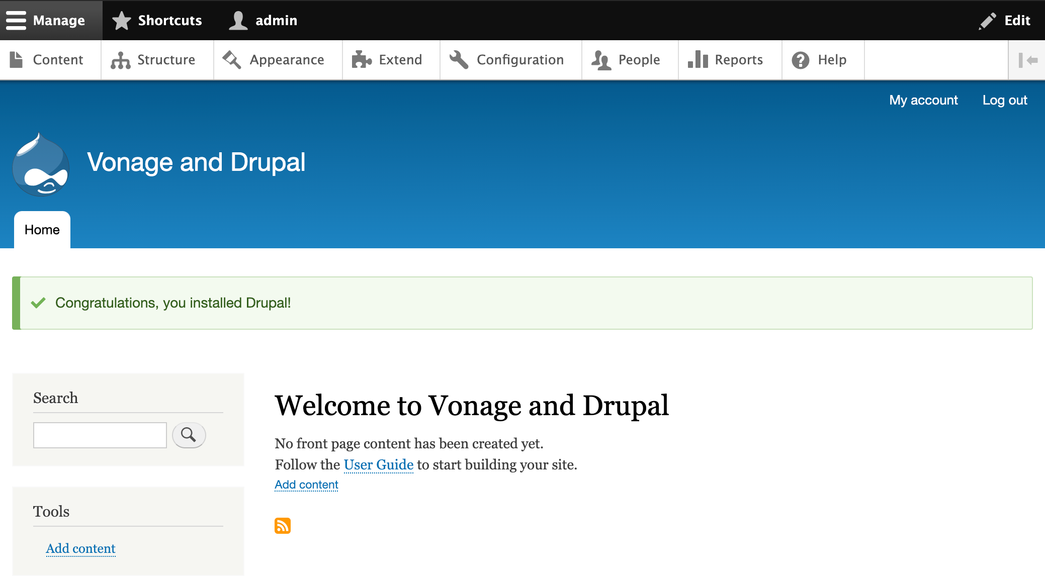 drupal is installed